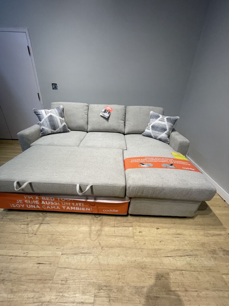 Coddle Aria Fabric Sleeper Sofa with Chaise, Beige