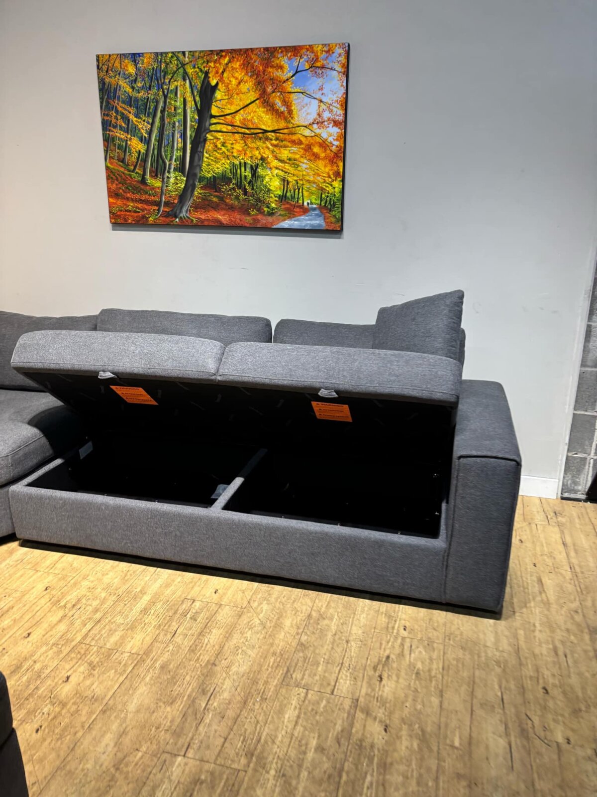 Thomasville Bryden Fabric Sectional With Storage Seats And Ottoman - Image 2