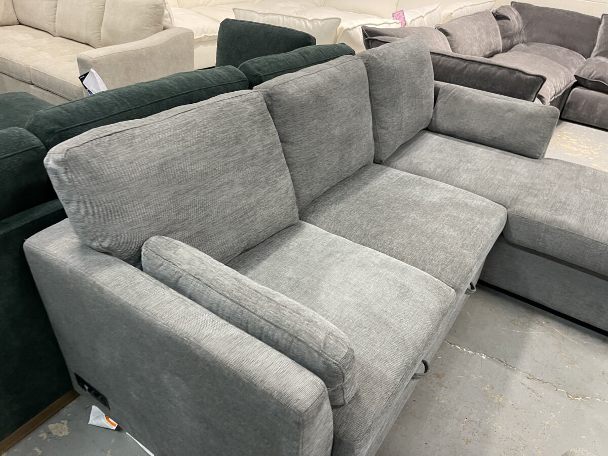 Coddle Luke Fabric Sleeper Sofa With Chaise Dark Gray - Image 5