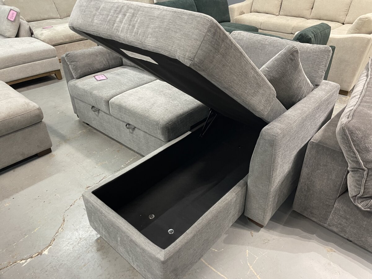 Coddle Luke Fabric Sleeper Sofa With Chaise Dark Gray - Image 6