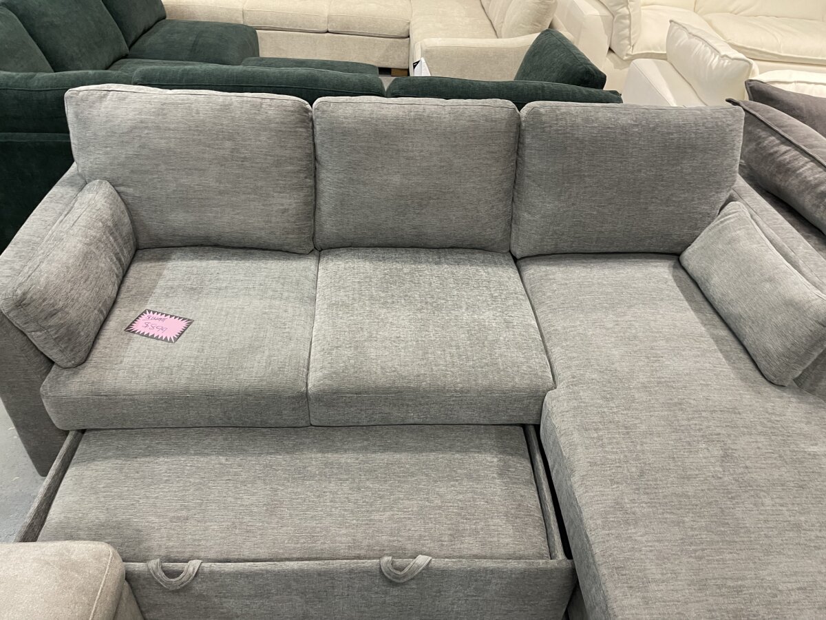 Coddle Luke Fabric Sleeper Sofa With Chaise Dark Gray - Image 7