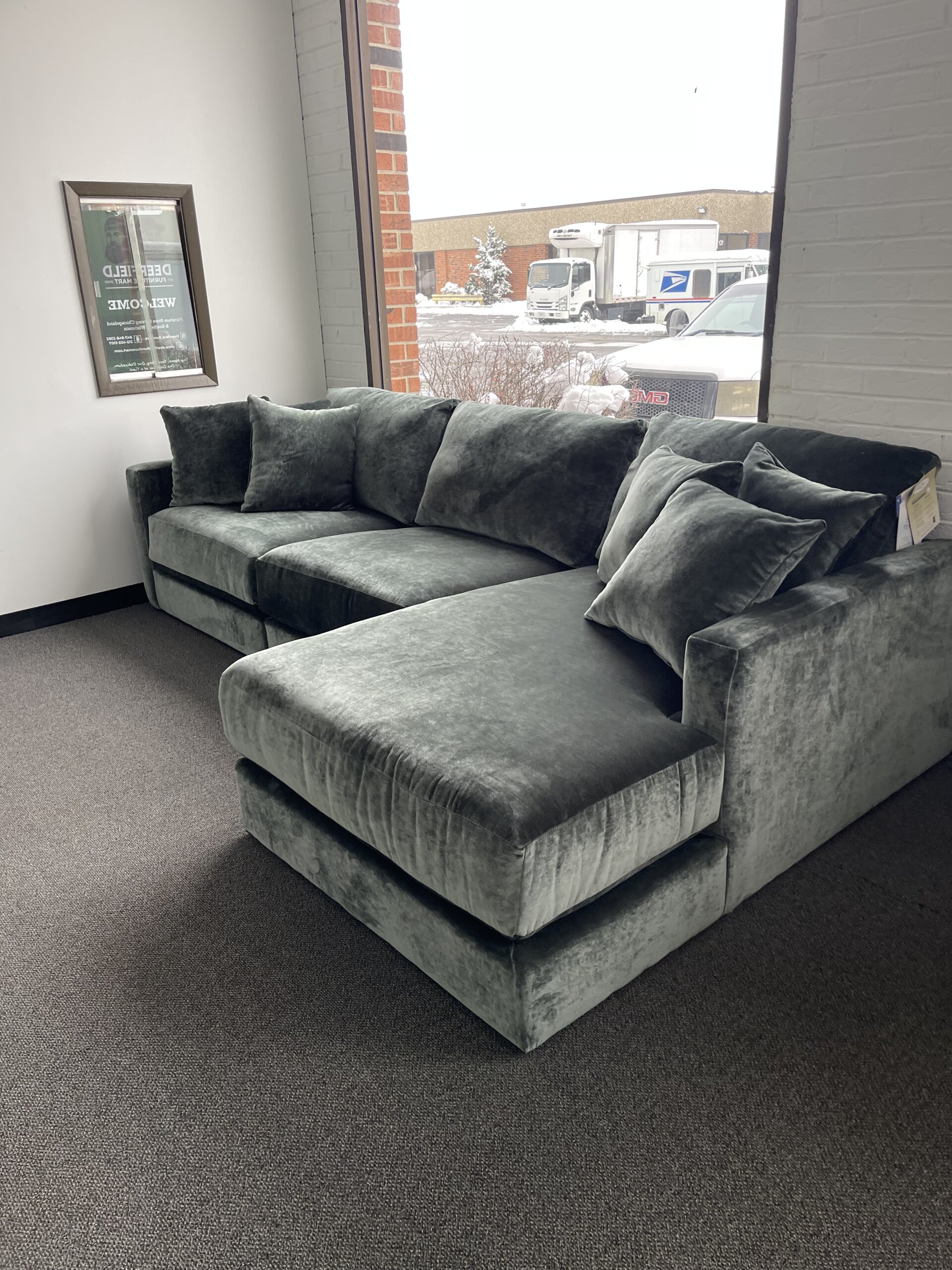 Jackson Remington 3-Piece L-Shaped Sectional, Green  - Alternate Configuration